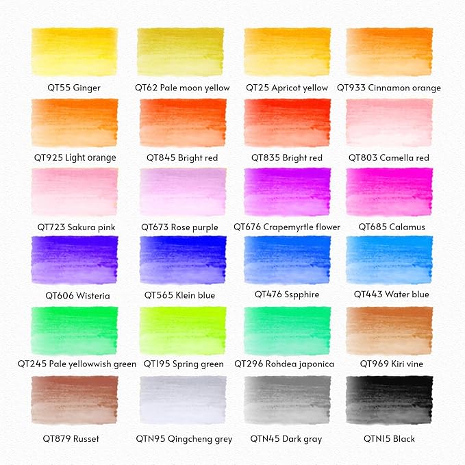 24 Colors Blendable Watercolor Markers 2025 Upgrade Double Tip Paint Pens - Image 2
