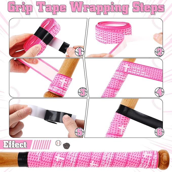 Sotiff 6 Pcs 43 Inch Cross Baseball Bat Grip Tapes 1.5 mm Precut and Full Adhesive Bat Tape for Softball Non Slip Religious Baseball Grip Tapes for Sports