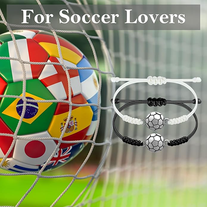SmileBelle 2 PCS Sport Bracelets, Graduation Bracelets Volleyball Soccer Gifts Baseball Basketball Bracelet Football Jewelry for Son Daughter Fans as Sport Accessories Jewelry