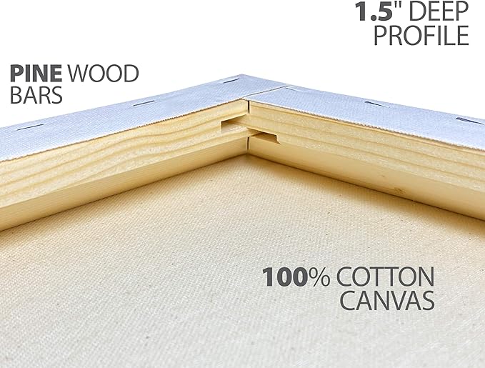 milo Stretched Artist Canvas | 36x36 inches | 2 Pack | 1.5” inch Thick Gallery - Image 3