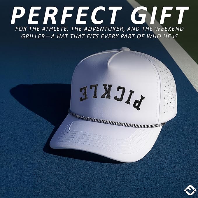 Funky Junque Performance Waterproof Golf Rope Hat – Cool Breathable Workout 5 Panel Snapback Cap for Men