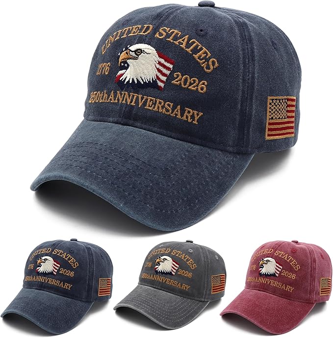4th of July Hat 250 Anniversary USA Hat American Flag Trucker hat for Women Men Fourth of July Patriotic Eagles Hat