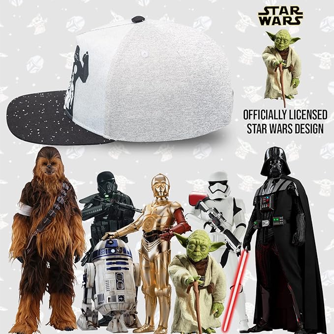 Star Wars Classic Embroidered Logo Flatbrim Baseball Cap Hat, Boys Youth