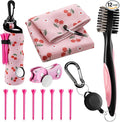 Liliful 12 Pcs Golf Accessories Kit, Include Golf Ball Bag with Hook Towel Tees Magnetic Ball Marker Divot Tool Cleaner Brush for Women Man Gifts
