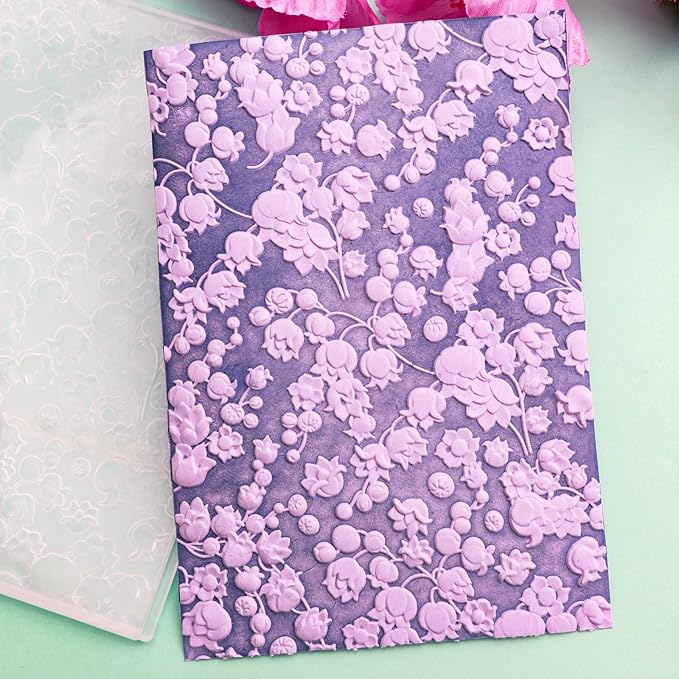 BAOFALI 3D Embossing Folder for Card Making, Beautiful Flower Plastic Texture - Image 8
