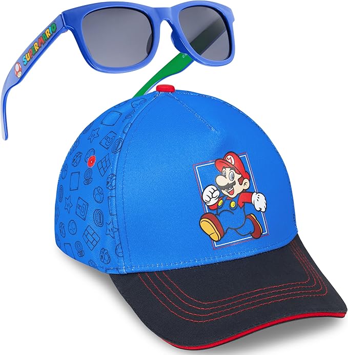 Get Trend Pokemon | Minecraft | Fortnite | Super Mario Kids Baseball Cap, Sunglasses Set UV Protection, Gamer Gifts for Boys