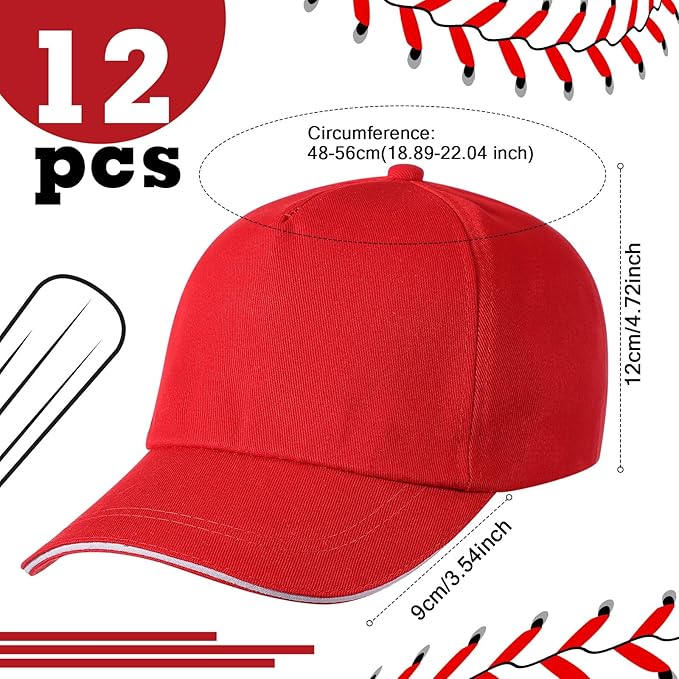Shyyween Kids Baseball Caps Youth Adjustable Plain Baseball Hats Cotton Blank Hats Bulk for Girls Boys Sport Team