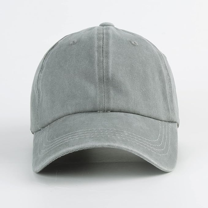 LANGZHEN Unisex Baseball Cap 100% Cotton Fits Men Women Washed Denim Adjustable Dad Hat