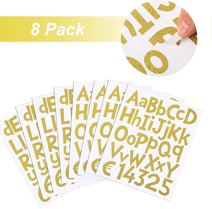 TaoBary 544 Pcs 2 Inch 16 Sheets Large Letter Stickers, Upper and Lower Case - Image 3