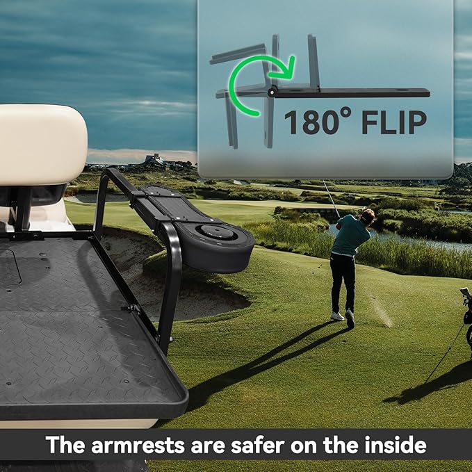 Golf Cart Armrest with Cup Holder for Rear Seat kit