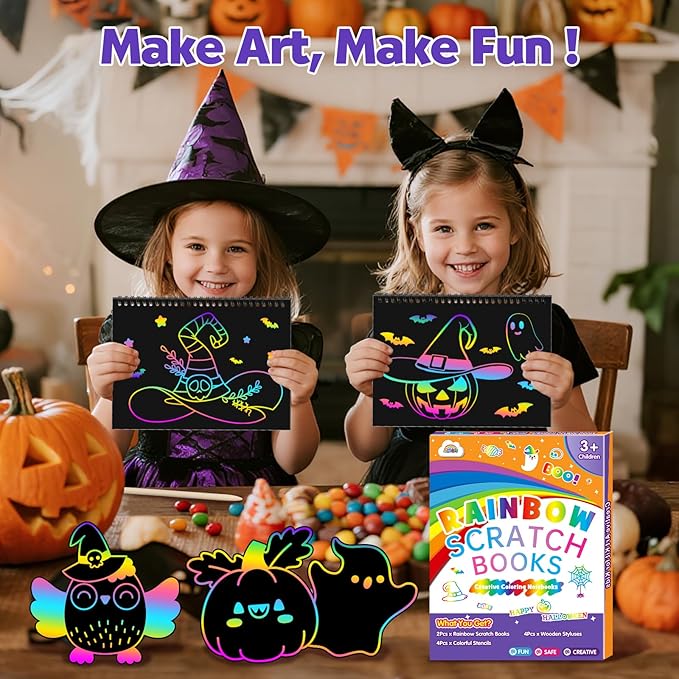ZMLM Scratch Paper Art Craft: 2 Pack Rainbow Scratch Set - Image 2