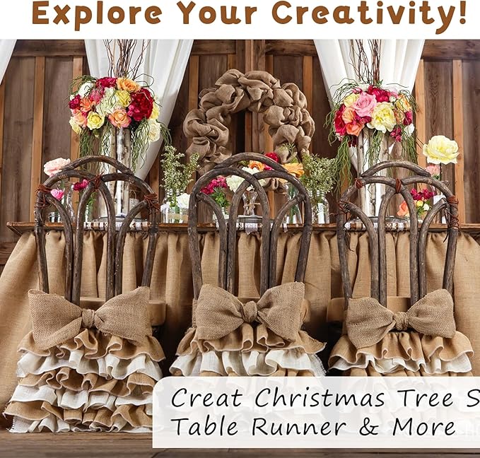 Shatex Natural Burlap Roll, 36inch x 18ft High Density Burlap Fabric - Image 4