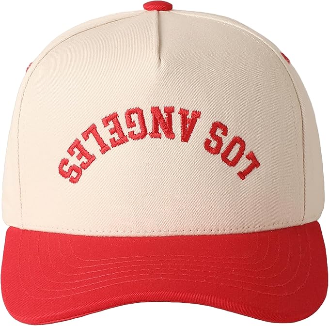 MIRMARU Two-Tone Vintage Canvas Trucker Hats for Men & Women, Adjustable Size Baseball Caps with Trendy Embroidered Design
