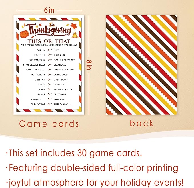 Thanksgiving Party Icebreaker Games Cards - Image 2