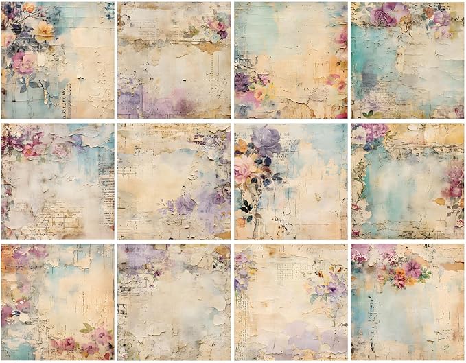 Vintage Floral Scrapbook Paper Pad Flower Patterned Paper 6×6, 24 Sheets - Image 3