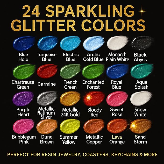 24 Color Pigment Paste for Epoxy Resin Set – Opaque Epoxy Pigment, Epoxy Dye - Image 2