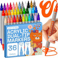 ARTISTRO 36 Dual Tip Brush + Fine Acrylic Paint Markers by ARTISTRO