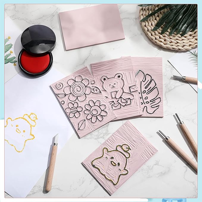 Frienda 50 Pack Rubber Carving Blocks 4 x 6 Inch, Rubber Stamp Carving Blocks - Image 5