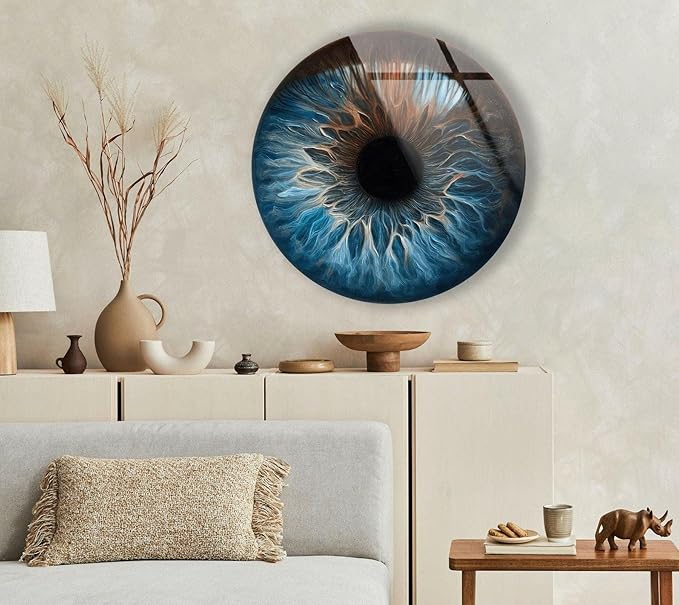 My Photostation.com 24'' Diameter Eye Round Blue Glass Wall Art Tempered Glass by MyPhotostation