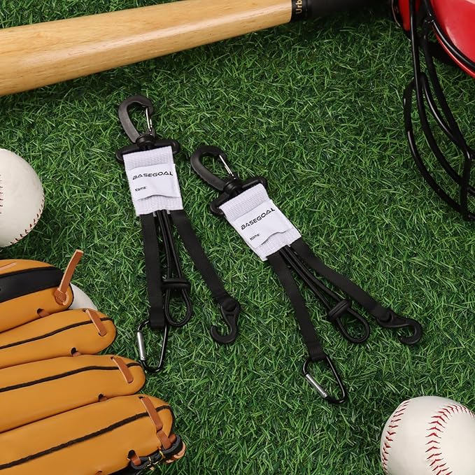 BaseGoal 3 in 1 Dugout Organizer, Baseball Softball Bag Hook for Fence, Bat Holder for Dugout Fence, Baseball Dugout Accessories, Water Bottle Hook for Bag (2 Pack)
