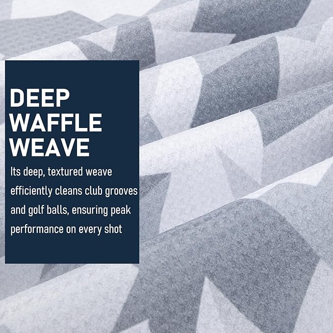 Magnetic Golf Towel 16x24 Ultra Absorbent Waffle Microfiber, Strong Magnet for Cart Clubs, Spot-Clean Design Golf Accessories Gifts for Men (Grey-Camo)