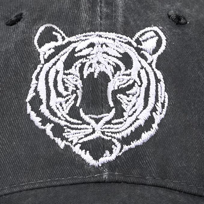 Embroidered Baseball Cap for Women Men Vintage Adjustable Washed Distressed Denim Baseball Hat