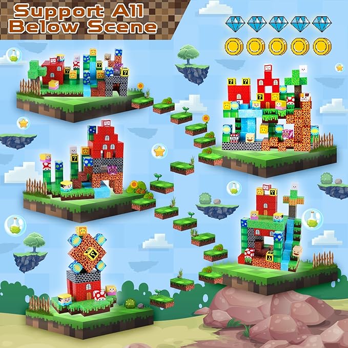 Magnetic Blocks-150 PCS Build Adventure Game Castle World Set - Image 3