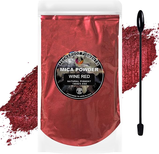 Wine Red Mica Powder for Epoxy Resin 100g / 3.5oz. Sealed Bag- TECHAROOZ 2 Tone by TECHAROOZ