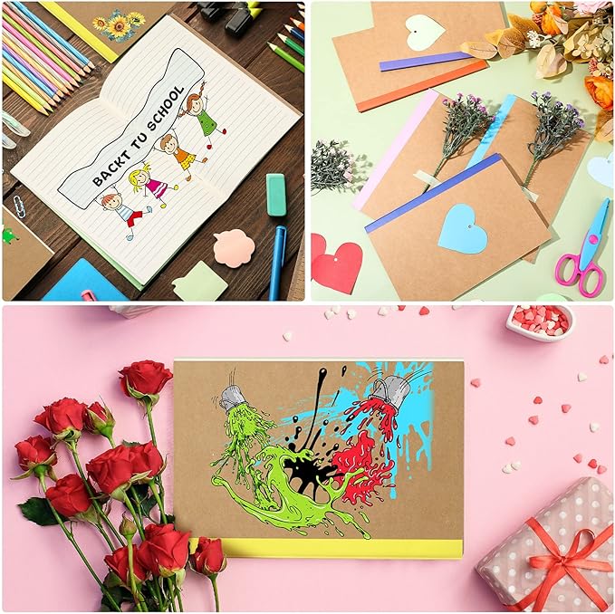 Handepo 100 Pack Composition Notebooks A5/A6 Ruled Lined Composition Kraft - Image 5