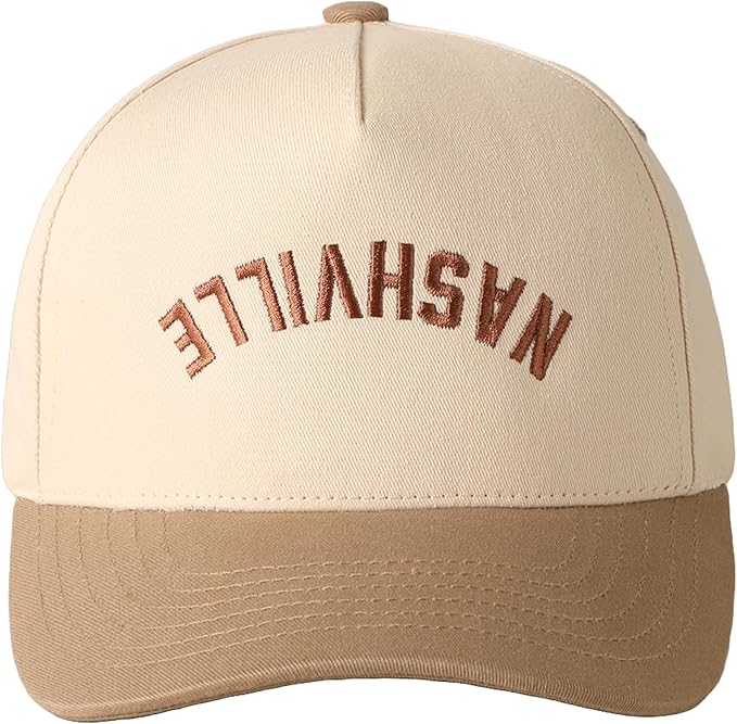 MIRMARU Two-Tone Vintage Canvas Trucker Hats for Men & Women, Adjustable Size Baseball Caps with Trendy Embroidered Design