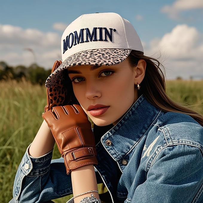 Women’s Mommin Trucker Hat – Vintage Two-Tone Ponytail Baseball Cap, Embroidered Adjustable Hat, Great Gift for Mom & Women