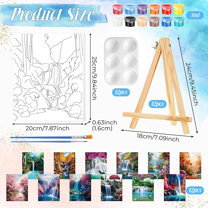 Zhanmai 12 Pack Pre Drawn Canvas - Image 2