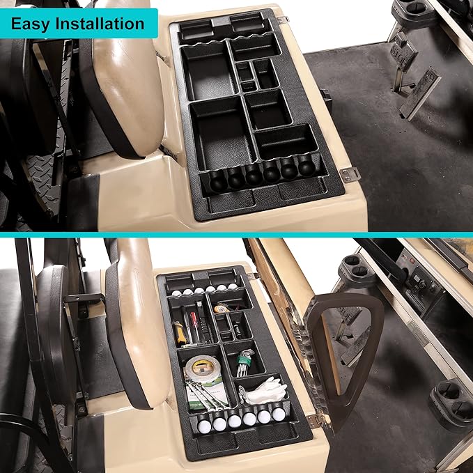 10L0L Golf Cart Under Seat Storage Tray for EZGO RXV TXT Club Car DS Precedent Electric Vehicle with Original Trojan Battery Underseat Organizer Container Holder Plate