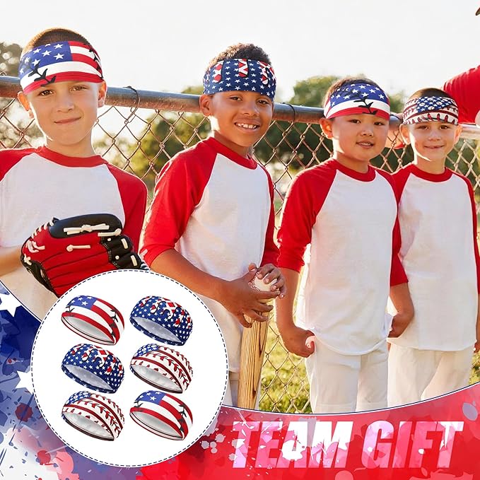 Suncalla Teenager Baseball Headband Elastic Polyester Sweatband Multi Color for Basketball Football Golf Headscarf Baseball Stuff Women Men Accessory Team Gift