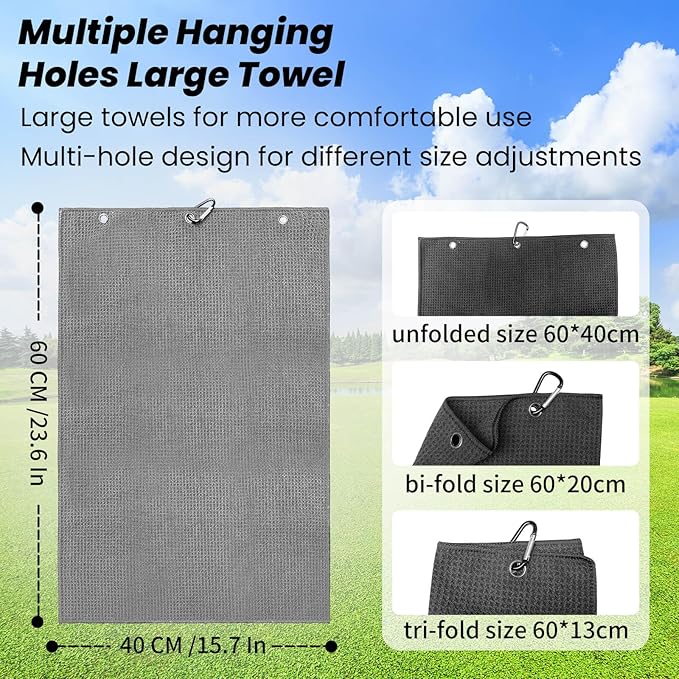 Golf Club Cleaner, Non-Leaking Stretchable Golf Club Brush with Microfiber Golf Towel (23.6 * 15.7 in), Strong Bristles Golf Brush Can Hold 5oz Water, Essentials Golf Accessories for Men