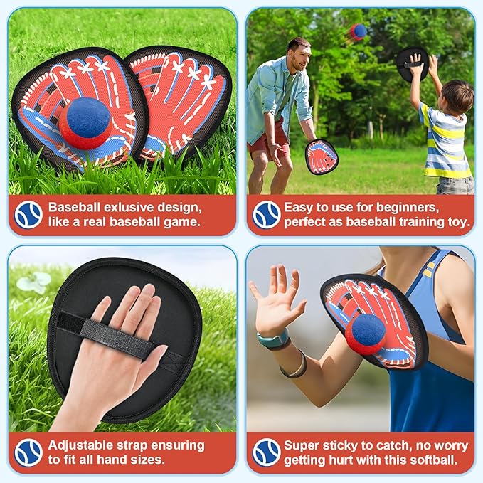 4 Packs Catch Ball Game Set, Baseball Training Glove, Outdoor Toys, Summer - Image 6