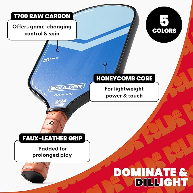 Boulder Carbon Fiber Pickleball Paddle | T700 Carbon Fiber | USAPA Approved - Image 2