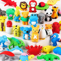 36Pcs Animal Erasers Kids Desk Pets Pencil Erasers 3D Puzzle Bulk Mini Animal by URSKYTOUS