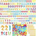 221 Pcs Classroom Bulletin Board Letters Colorful Alphabet Cutouts Number and by Humyoun