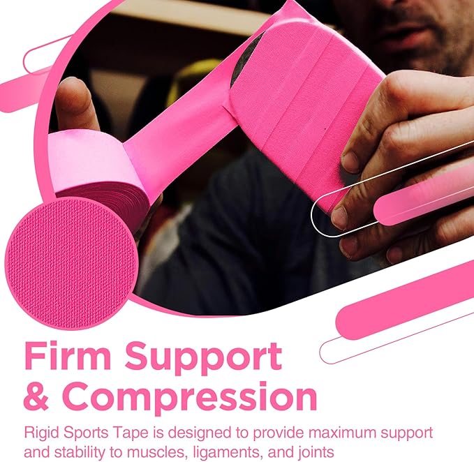 OK TAPE Athletic Sports Tape（4 Packs) Pink- 32.8ft Per Roll Athletic Tape for Injuries,Strong Stick No Residue Athlete & Sport Trainers First Aid Injury Wrap, Hockey Stick