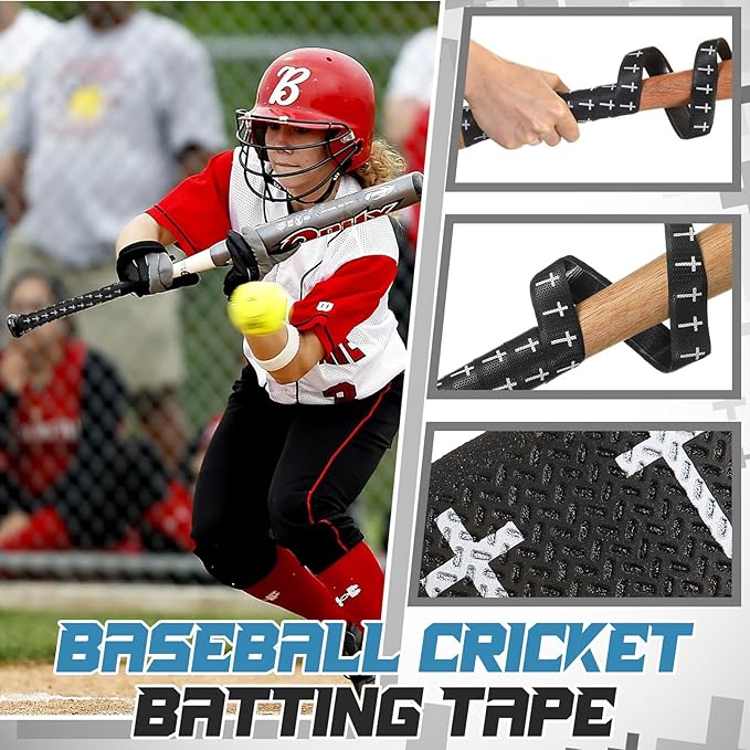 Pushglossy Christian Baseball Bat Grip Tapes 1.5mm Faith Cross Bat Grip Tape, Precut Full Adhesive Baseball Wrist Tape Scripture Design Non-Slip Religious Baseballs Grips Tapes