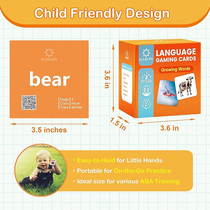 80 Nouns Flash Cards for Toddlers 2-3, Key Vocabulary Flashcards, Sturdy & - Image 6