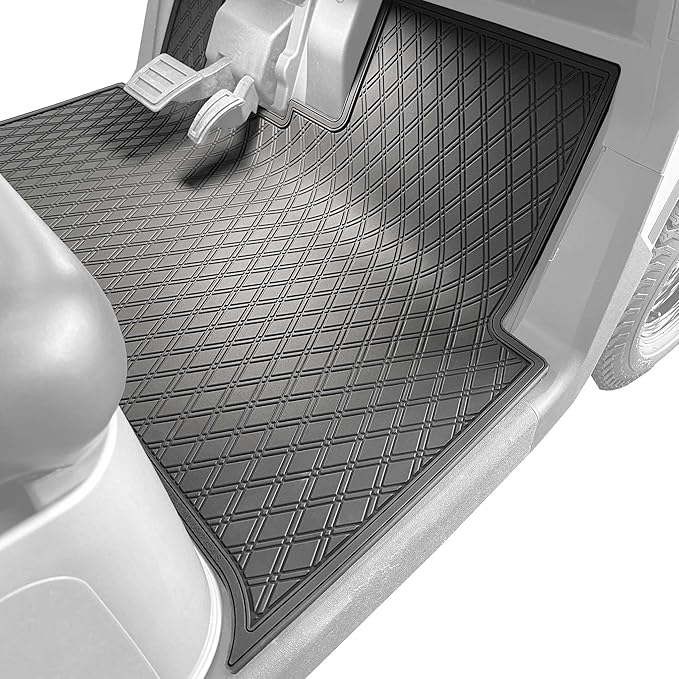 Xtreme MATS Floor Mat Liner for Golf Carts - Fits E-Z-GO RXV (2024, 2025, 2026+) / Valor (2024+) and Elite - Custom Fit Durable Rubber Golf Car Floor Mat (All Black)