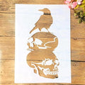 TIAMECH A4 Reusable Halloween Crow Skull Stencil by TIAMECH
