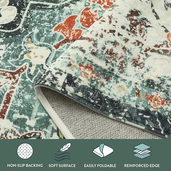 Lahome Bohemian Floral Medallion Area Rug - Image 7
