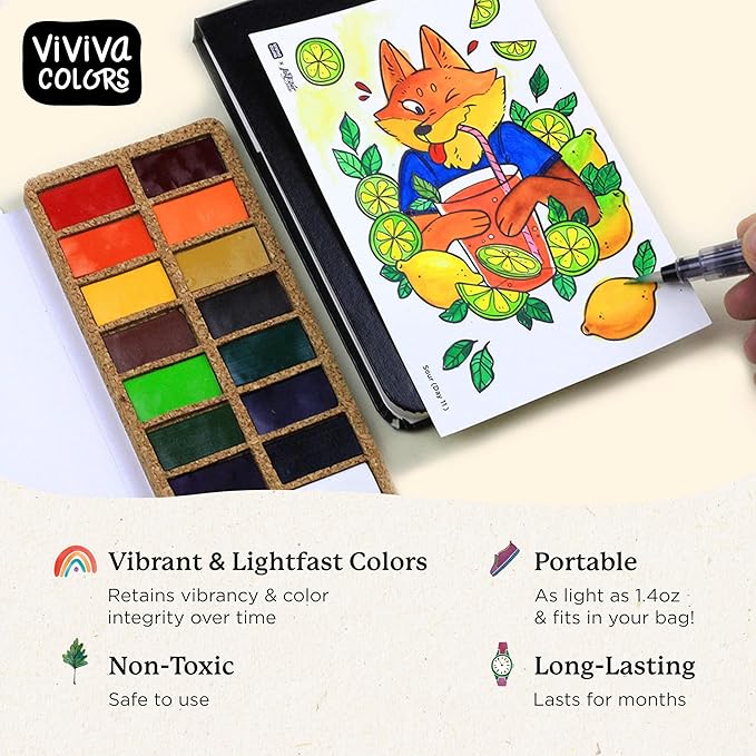 Viviva Colors Travel Watercolor Paint Set - Image 7