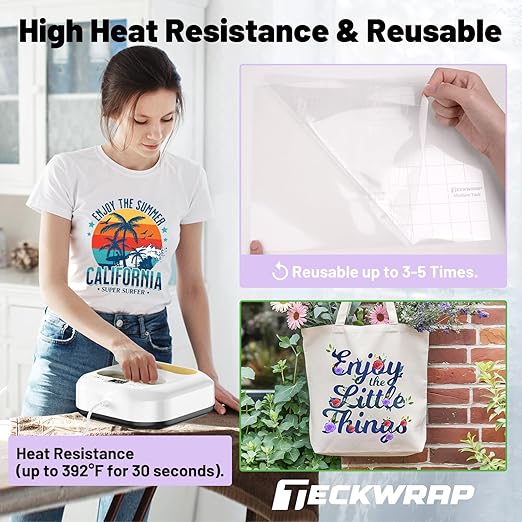 TECKWRAP Clear Transfer Tape for Vinyl -12INCH x 10 FT, Printable HTV, DIY - Image 5