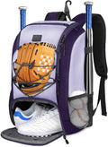 MATEIN Baseball Backpack, Softball Bat Bag with Shoes Compartment for Youth, Boys and Adult, Lightweight Baseball Bag with Fence Hook Hold TBall Bat, Batting Mitten, Helmet, Caps, Teeball Gear