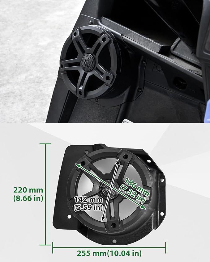 SAUTVS 6.5" Under Dash Kick Speaker Pod Brackets for Yamaha Drive2 G29 Accessories, Front Kick Panels Loudspeaker Mount Support 6.5inch Speaker Devices for Yamaha Drive2 G29 Standard Golf Cart, 2PCS