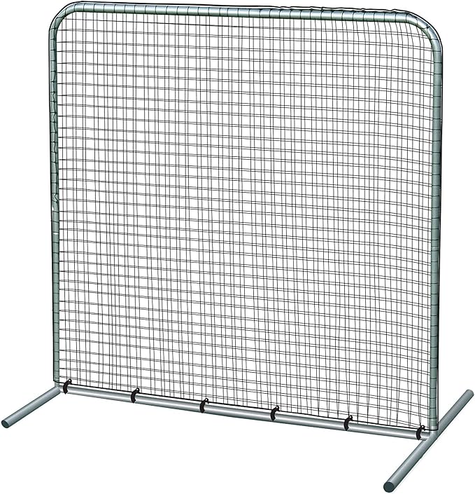 CHAMPRO Steel Frame Field Screen, Baseball/Softball Practice Net and Backstop, 10' x 10' Green Polyethylene (PE) Net